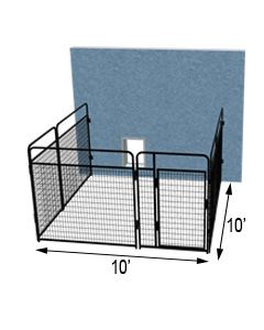 10' X 10' Three Sided Standard Dog Kennel	