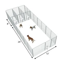 12' X 24' Basic Playzone W/Multiple 4' X 8' PRO Dog Kennels X3	