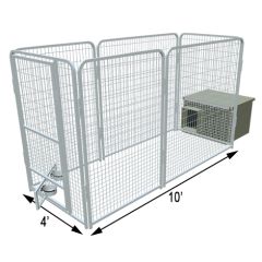 4' X 10' K9 Condo PRO Dog Kennel & Cube Dog House (Basic)