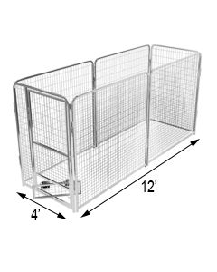 4' X 12' Basic Dog Kennel Pro (Galvanized)