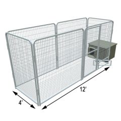 4' X 12' K9 Condo PRO Dog Kennel & Cube Dog House (Basic)