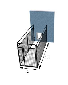4' X 12' Three Sided Standard Dog Kennel
