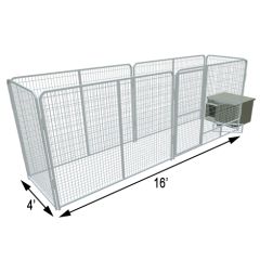 4' X 16' K9 Condo PRO Dog Kennel & Cube Dog House (Basic)