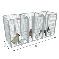  4' X 4' Multiple PRO Full Stall Dog Kennels x3