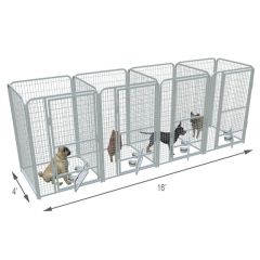  4' X 4' Multiple PRO Full Stall Dog Kennels x4