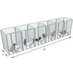  4' X 4' Multiple PRO Full Stall Dog Kennels x6