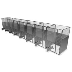 4' X 4' Multiple Stainless Steel Full Stall Dog Kennels X8