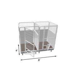 4' X 4' Multiple PRO Quick N Clean Dog Kennel X2 Stalls