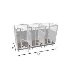 4' X 4' Multiple PRO Quick N Clean Dog Kennel X3 Stalls