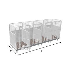 4' X 4' Multiple PRO Quick N Clean Dog Kennel X4 Stalls