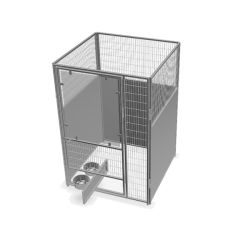 4' X 4' Single Stainless Steel Dog Kennel	