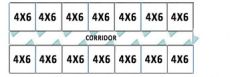 4' X 6' Multiple Vinyl Enclosed Corridor Dog Kennels x7