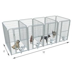 4' X 6' Multiple PRO Full Stall Dog Kennels x4