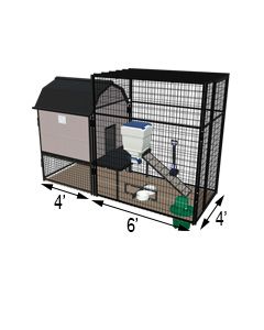 K9 Kennel Barn With 4' X 6' X 7' Tall Run & Metal Cover (Ultimate)