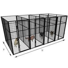 4' X 8' Multiple 7' Tall Full Stall Dog Kennels x4