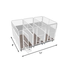 4' X 8' Multiple PRO Quick N Clean Dog Kennel X3 Stalls