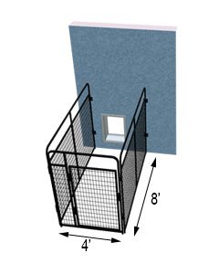 4' X 8' Three Sided Basic Standard Dog Kennel