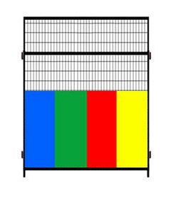 Single 6' X 7' Tall Welded Wire Panel W/Colored Anti-Fight