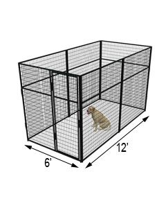 6' X 12' Basic 7' Tall Wire Kennel (Powder-Coated)