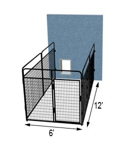 6' X 12' Three Sided Basic Standard Dog Kennel	
