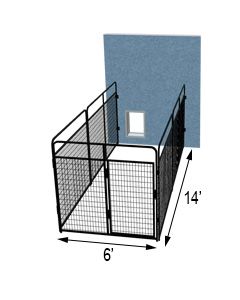 6' X 14' Three Sided Basic Standard Dog Kennel	