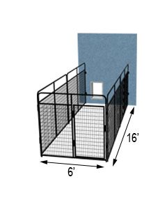 6' X 16' Three Sided Basic Standard Dog Kennel	