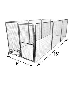 6' X 18' Basic Dog Kennel Pro (Galvanized)