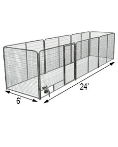 6' X 24' Basic Dog Kennel Pro (Galvanized)