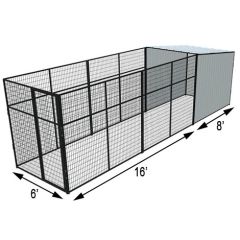 6' X 8' Vinyl Kennel Stall & 6' X 16' Welded Wire Dog Kennel (Basic)