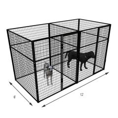6' X 6' Multiple 7' Tall Full Stall Dog Kennels x2