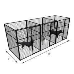 6' X 6' Multiple 7' Tall Full Stall Dog Kennels x3