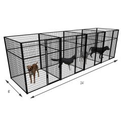 6' X 6' Multiple 7' Tall Full Stall Dog Kennels x4