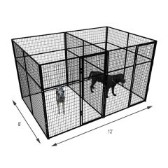 6' X 8' Multiple 7' Tall Full Stall Dog Kennels x2