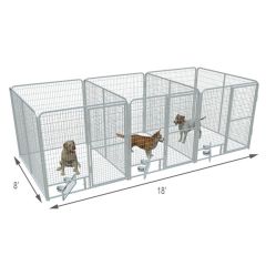  6' X 8' Multiple PRO Full Stall Dog Kennels x3