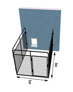 6' X 8' Three Sided Basic Standard Dog Kennel	