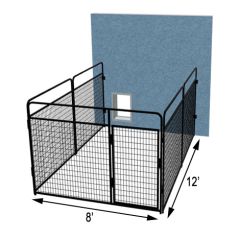 8' X 12' Three Sided Standard Dog Kennel	