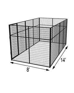 8' X 14' Basic 7' Tall Wire Kennel (Powder-Coated)