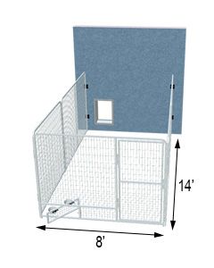 8' X 14' Three Sided PRO Dog Kennel 	