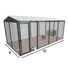 8' X 16' Yard Boss Condo Dog Kennel & Cube Dog House (Ultimate)
