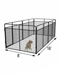 8' X 16' Basic Standard Dog Kennel (Powder-Coated)