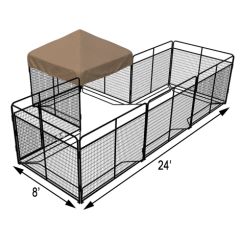 8' X 24' Complete Standard Cozy Nook Kennel (Powder-Coated)