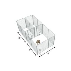 8' X 8' Basic Playzone W/Multiple 4' X 8' PRO Dog Kennels X2	