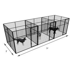 8' X 8' Multiple 7' Tall Full Stall Dog Kennels x3