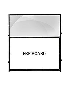 Single 6' X 7' Luxury Glass-Top White FRP-Bottom Wall Partition Panel 