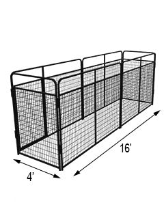 4' X 16 Basic Standard Dog Kennel (Powder-Coated)