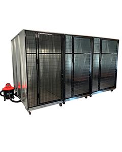 Quick N Clean 4' X 4' X 7' Tall Galvanized Kennel Pod (Triple Unit)