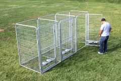 4' X 4' Multiple PRO Full Stall Dog Kennels x3