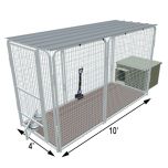4' X 10' K9 Condo PRO Dog Kennel & Cube Dog House (Complete)