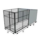 6' X 8' Vinyl Kennel Stall & 6' X 8' Welded Wire Dog Kennel (Complete) 