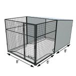 8' X 8' Vinyl Kennel Stall & 6' X 8' Welded Wire Dog Kennel (Ultimate) 